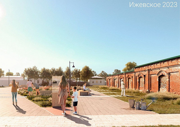 Тротуарная плитка Каменный век без фаски преобразит ярмарочную площадь в Ижевском